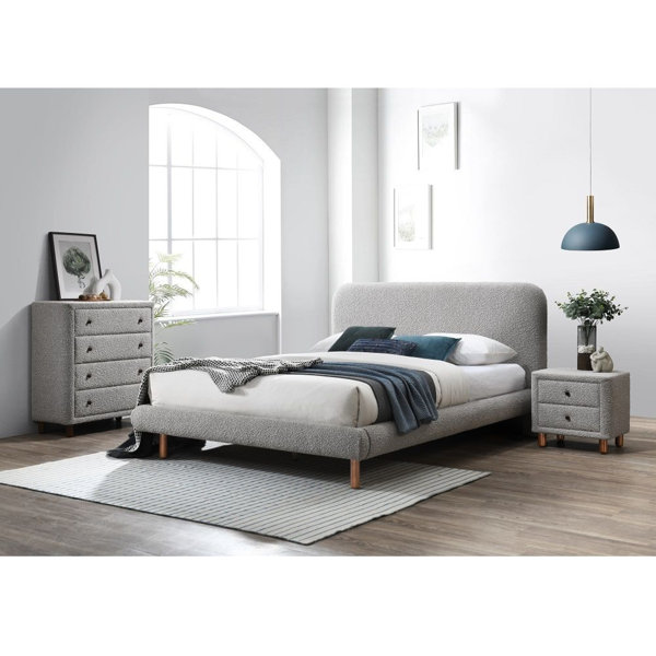 F&L Homes Studio Cleo Upholstered Platform 3 Piece Configurable Bedroom